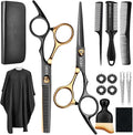 Hair Cutting Scissors Shears Kits, 15 Pcs Professional Stainless Steel Hairdressing Shears Set Thinning Scissors for Barber/Salon/Home/Men/Women/Kids/Adults