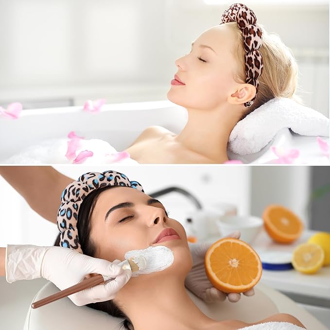 Spa Headbands for Washing Face or Facial - Set of 2 Terry Cloth Headbands for Puffy Makeup, Mask, Skin Treatment