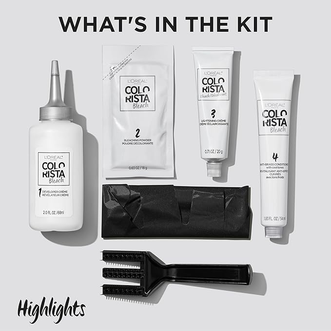 L’Oreal Paris Colorista Hair Bleach, Highlights Hair Color Kit, 1 Hair Bleach Kit