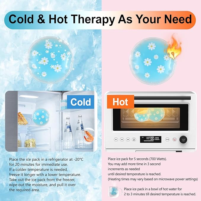 Gel Ice Pack Reusable Cooling Eye Pads and Under Patches,Eye Hot Cold Treatment for Redness,Pain Relief Relax