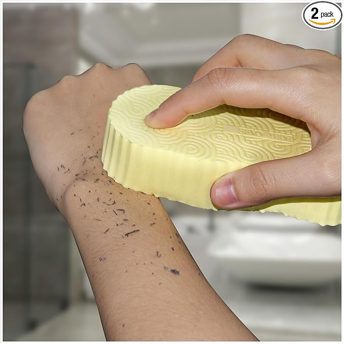Magic Exfoliating Bath Sponge (2 pcs), 3D Super Soft Exfoliating Bath Sponge, Skin Friendly and Reusable for Adults Children and Pregnant Women Alternative to exfoliating Gloves