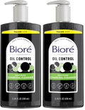 Biore Deep Pore Charcoal Face Wash, Daily Facial Cleanser for Dirt & Makeup Removal, for Oily Skin, 11.45 fl oz, Value Size (Pack of 2)