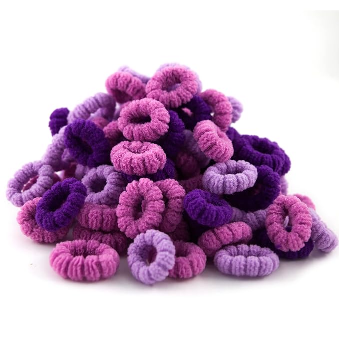 Tiny Hair Ties for Toddler Girls,120pcs,No Damage Baby Hair Ties for Kids, Seamless, Soft Cotton Small Hair Elastic Pony Tail Tie, Small Hair Scrunchies