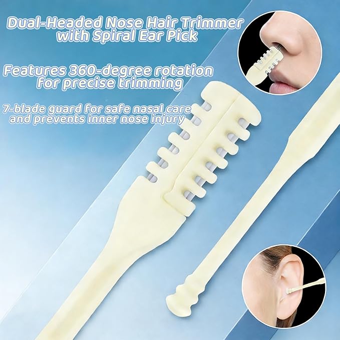 Upgraded 5-in-1 Skincare & Grooming Kit: Stainless Steel Blackhead Remover Pore Cleanser, Pain-Free Nose Hair Trimmer, Lip Scrubber, Mask Brush with Travel Makeup Pouch for Men & Women
