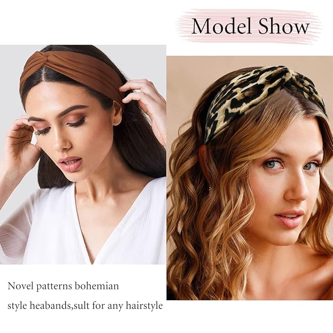 Kachanaa 12 Pack Headbands for Women, Elastic Wide Headbands Non Slip Workout Yoga Sport Hair Bands for Women’s Hair Accessories