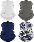 4 Pack Neck Gaiter, Cooling Breathable Face Mask UV Protection Scarf Hiking Bandana for Men/Women