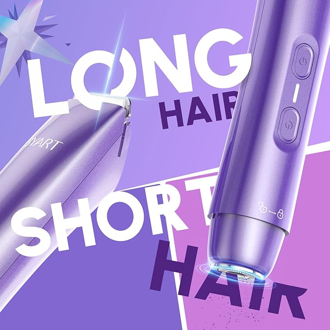 Bikini Trimmer for Women Dual Head – IPX7 Waterproof & Painless Electric Razors for Pubic Hair, Face, Legs, Underarms – Portable Cordless Shaver with Fast Charging, Self Care Gifts for Women