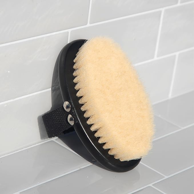 Kitsch Dry Brushing Body Brush for Lymphatic Drainage- Soft Bristles - Dry Brush to Remove Dry Skin and Improves Blood Circulation, Body Exfoliator Scrubber for Glowing Skin, Sauna Accessories
