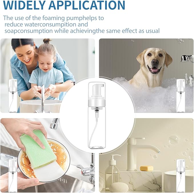 Foam Pump Bottle 3.5oz 2pcs Foaming Soap Dispenser 100ml Foaming Spray Bottless Travel Foas Pump Bottle Empty Travel Foass Bottles Clear Foams Dispenser for Hand Soap Toiletries Shampoo Lotion