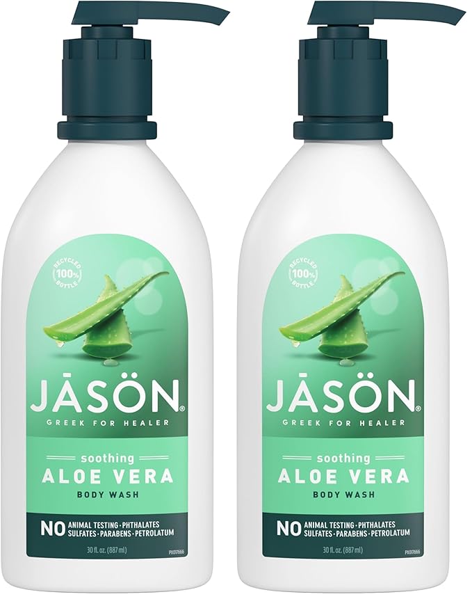 JASON Natural Body Wash & Shower Gel, Soothing Aloe Vera, 30 Oz (Pack of 2)