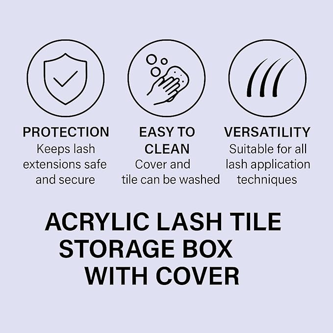 Acrylic Eyelash Storage Box - Holographic Eyelash Extension Organizer Box - Lash Organizer Tiles for Lash Extension - Perfect for Eyelash Holder, Eyelash Case and Eyelash Storage Case (Small)