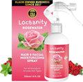 Locsanity Pure Rosewater Hair and Facial Spray – Regular Size Hydrating Face Mist to Soothe, Refresh, and Rejuvenate Skin, Reduce Oil and Buildup (8oz)