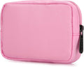 E-Tree Cute Small Makeup Bag, Cosmetic Toiletry Skin Care Make up Little Items Pouch for Purse,Zipper Mini Tech Charger Cable Electronic Organizer Case,Travel Accessories,Pink