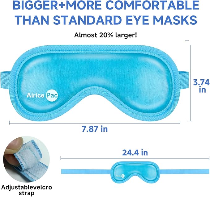 Cold Eye Mask Cooling Eye Mask for Dry Eyes, Gel Eye Mask Eye Ice Pack Reusable Cold Eye Compress for Dark Circles, Migraines, Eye Surgery, Skin Care