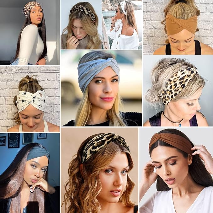 Kachanaa 12 Pack Headbands for Women,Elastic Headbands Non Slip Workout Yoga Sport Hair Bands for Women’s Hair Accessories