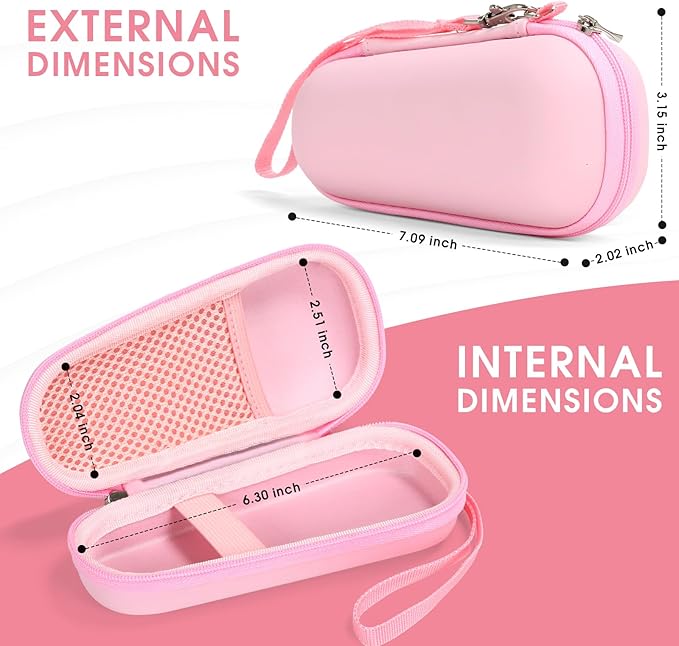 Case Compatible with NågraCoola CLIE Sonic Facial Cleansing Brush, Waterproof Case Storage Carrying Holder Fits for Silicone Face Scrubber and Charging Cable (Box Only), Pink
