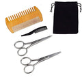 4-Piece Beard Scissors Set, Grooming Scissors, Mustache & Beard Combs, Storage Bag