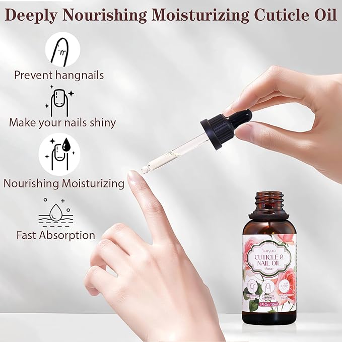 3 Pack Cuticle Oil, 3 in 1 Hydrating Oil for Strengthen Dry Nails Care, Soothe Cracked Cuticles, Thin Nails & Moisturize Hands, Non-Greasy, Cruelty-Free, Rose, Geranium, Lavender