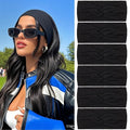 Kachanaa 6 Pack Black Fashion Non-slip Headbands for Women Knot Hair Band Scarf Turban for Yoga Outdoor Sport Sweat Wicking for Girls