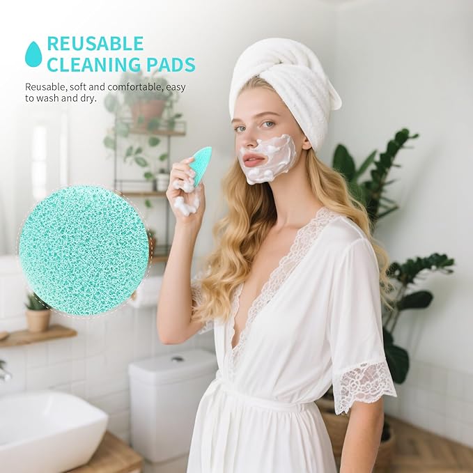 DUcare Silicone Face Mask Brush Double-Ended Facial Cleansing Sponges 4 PCS Soft Facial Cleansing Brush Mud,Clay DIY