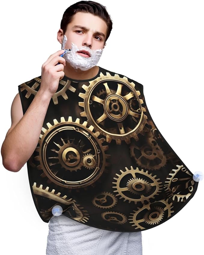 Cute Black Pug Dog-Standard-Scale-2_00x Print Beard Bib Shaving Apron, Beard Hair Trimming Cape Gift For Dad