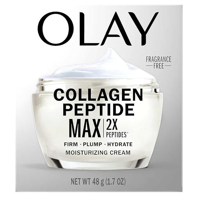 Olay Collagen Peptide Face Moisturizer,Firming Cream for Women,Fragrance-Free,Non-Greasy-Hydrating,Anti-Aging,Anti-Wrinkle,Smoothing of Fine Lines,Tightening Skin Care-Niacinamide,1.7 Oz,(Pack of 2)