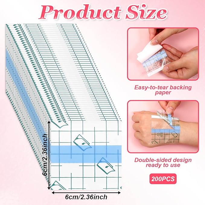 200 Pcs Disposable Adhesive Makeup Hand Palette Single Use Waterproof Makeup Mixing Palette Paper Adhesive Cosmetic Make Up Tape Transparent Cosmetic Tray Clear Foundation Mixing Tray for Women Girls