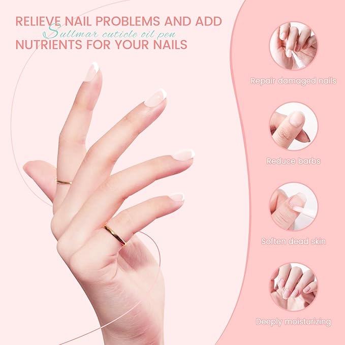 6pcs Cuticle Oil Pen Nail Oil Cuticle Pen Kit Nourish Oil Repair Enhance Nail Surface Care for Salon Use