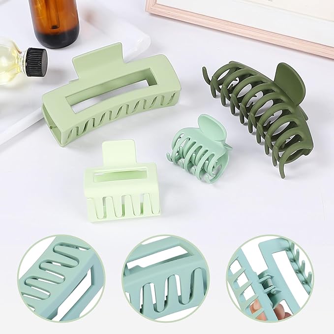 Hair Claws 16 Pcs Hair Clips for Women Thin Thick Curly Hair Large and Small Matte Banana Clips Strong Hold Nonslip
