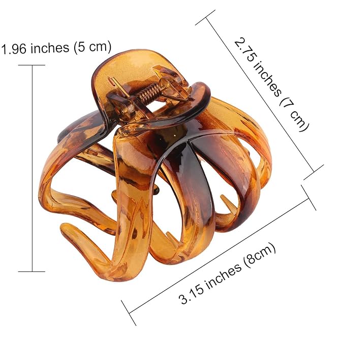 4PCS Extra Large Strong Hold Hair Clips for Thick and All Hair Types - 3.15" Jumbo Premium Octopus Claw Clips for Women and Girls