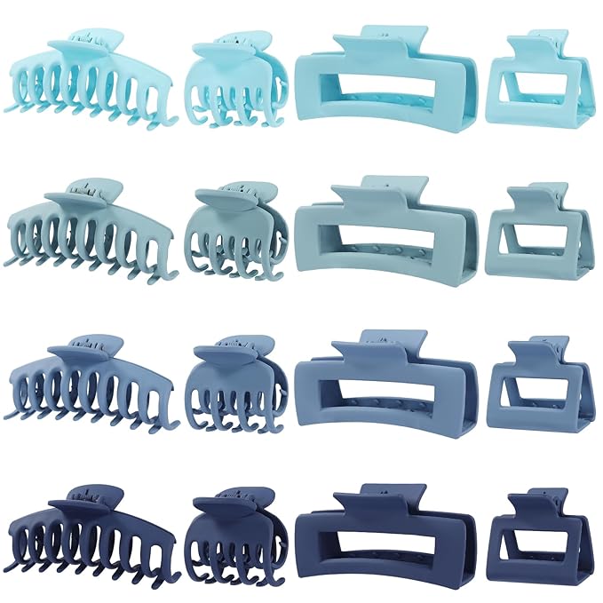 Hair Claws 16 Pcs Hair Clips for Women Thin Thick Curly Hair Large and Small Matte Banana Clips Strong Hold Nonslip