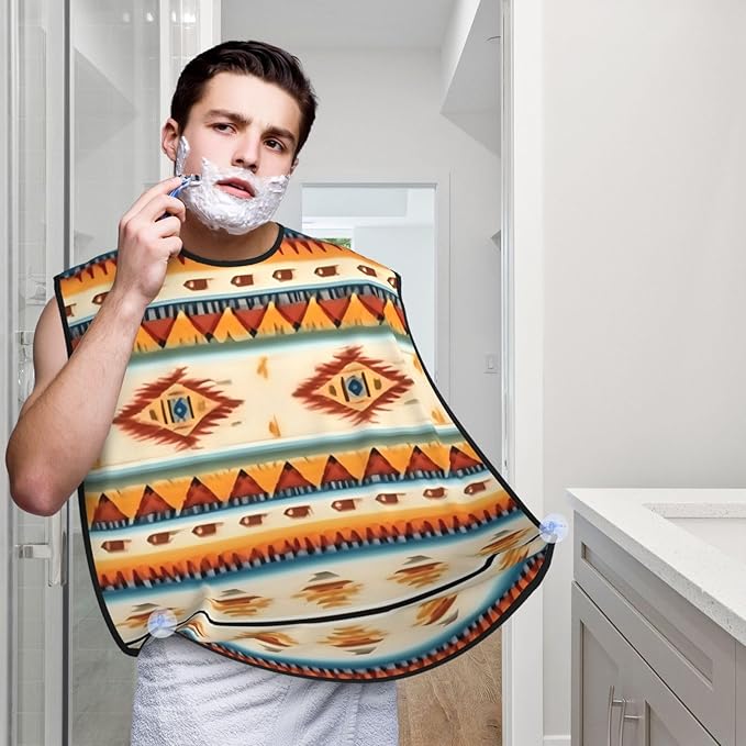 Ocean Fishes Print Beard Bib Shaving Apron, Beard Hair Trimming Cape Gift For Dad