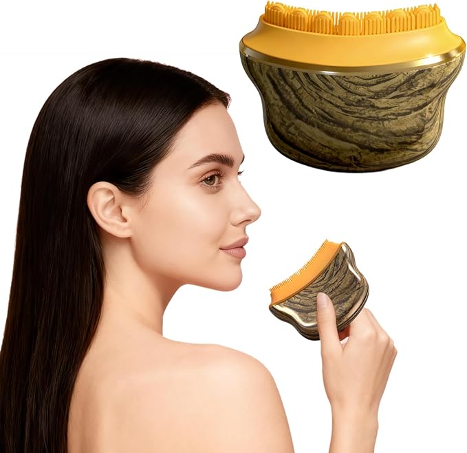 New Lymphatic Contour Face Brush,Lymphatic Drainage Massager for Face for Jawline, Chin & Facial Sculpting Designed to Fit Precisely and Relieve Fatigue- Anti-Puffiness (Tree Grain)