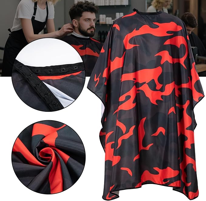Hair Cutting Kit - Black Hair Cutting Barber Cape Professional Nylon Waterproof Chemical Salon Color Cape for hair stylist, 62" x 54"