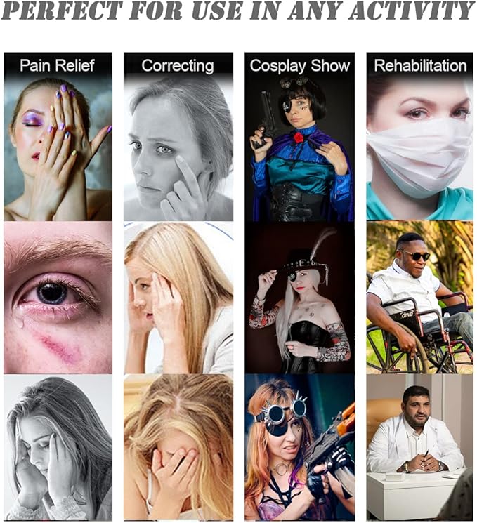 Cooling Eye Patches for Puffy Eyes, Pure Silk Ice Eye Patch, Single Eye Mask, Medical One Eye Cover Cold Hot Therapy Strabismus Lazy Eyes After Surgery Adult Kid Pirate Eyepatch (Black)