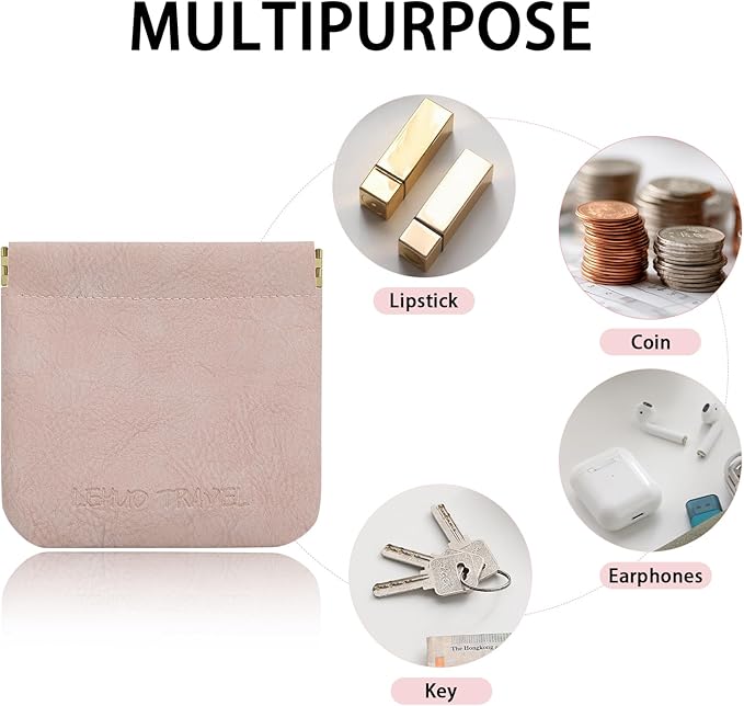 RIGHT AWAY 3 PCS Small Makeup Bag for Purse,Mini Cosmetic Organizer Make Up Bag for Women,Squeeze Coin Purse Pouch,Portable Tiny Makeup Pouches for Cosmetic Accessories,Lipstick, Jewelry, Card, Coins