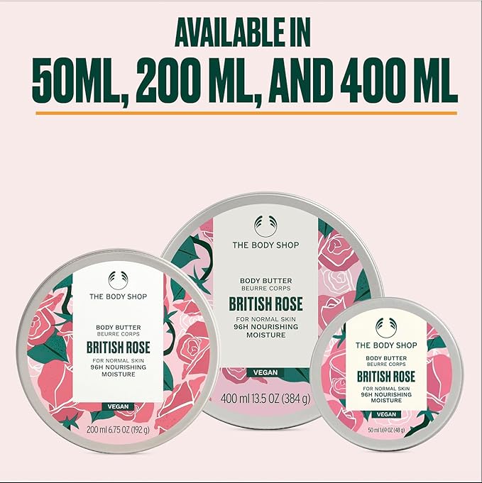 The Body Shop British Rose Body Butter – Nourishing & Moisturizing Skincare for Normal Skin – Vegan – 6.75 oz