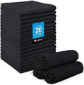 Orighty Washcloths, 20 Pack Microfiber Face Towels, Highly Absorbent and Soft Feel Wash Cloths & Hand Towels for Bathroom, Hotel, Spa, and Gym, 11.5x11.5 Inch, Black