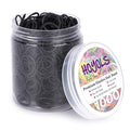 HOYOLS 1/2 Inch Small Black Rubber Bands for Hair Ties Elastics Mini Toddler Braids Ponytail Holders for Baby Girls Infants Kids Thick Hair No Damage 1000pcs (S) Latex-Free