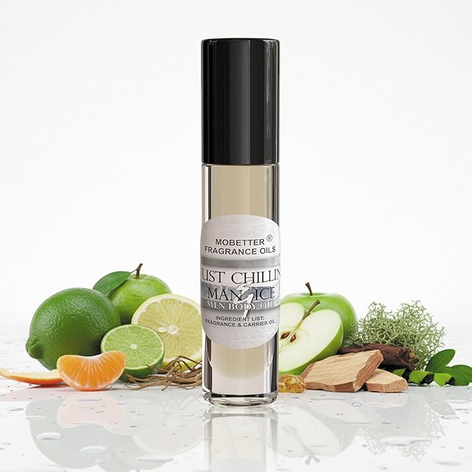 MOBETTER FRAGRANCE OILS Just Chillin Man & Ice Men Cologne Body Oil 1/3 oz roll on Glass Bottle