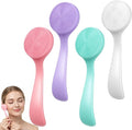 4 Pcs Silicone Face Brush Manual Facial Cleansing Brush, Soft Face Scrubber Waterproof Exfoliating Brushes, Silicone Cleaning Scrubber Exfoliator Cleanser for Women Blackheads Makeup Residues Removal