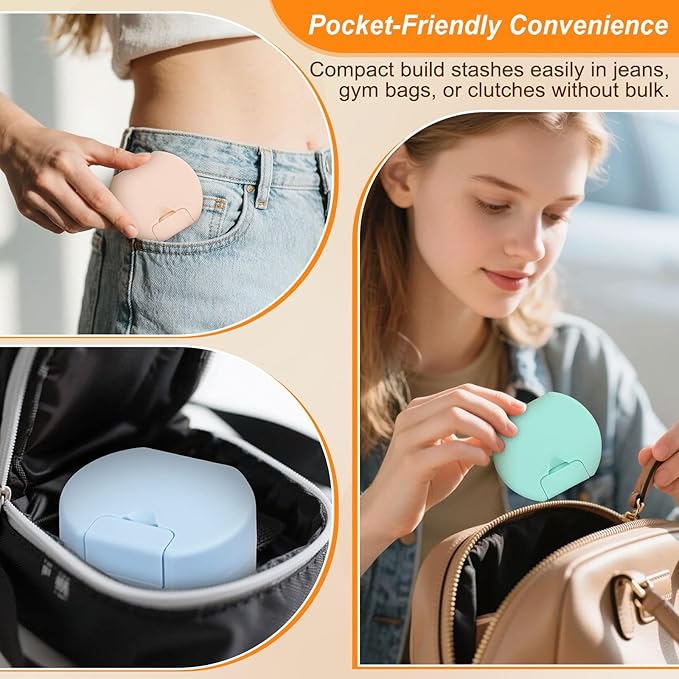 4 Packs Plastic Square Cotton Pad Holder, Hair Tie Container, Multiple Colors, Portable For Traveling, Suitable for Makeup Remover Cotton Balls,Organizer for Collecting Small Items(3.3 x 1.5in)