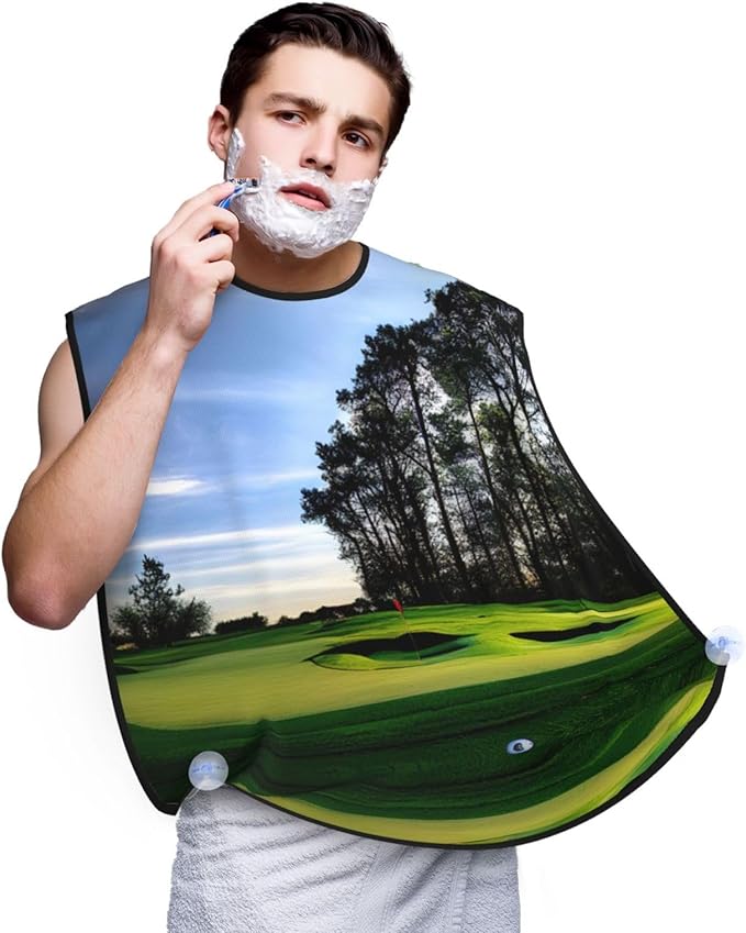 Flag Of Georgia Print Beard Bib Shaving Apron, Beard Hair Trimming Cape Gift For Dad