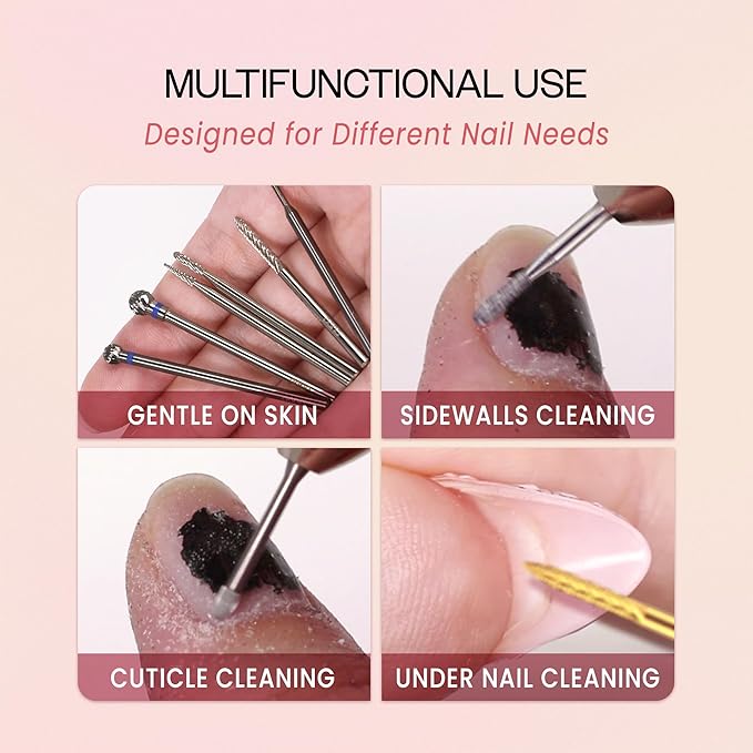 PANA 3/32" Carbide Cuticle Nail Drill Bit for Cuticle Cleaning, Dead Skin Removal, Gel Polish & Acrylic Removal, Under Nail Cleaner, Nail Salon, Manicure Tools (UNC- Gold, Fine)