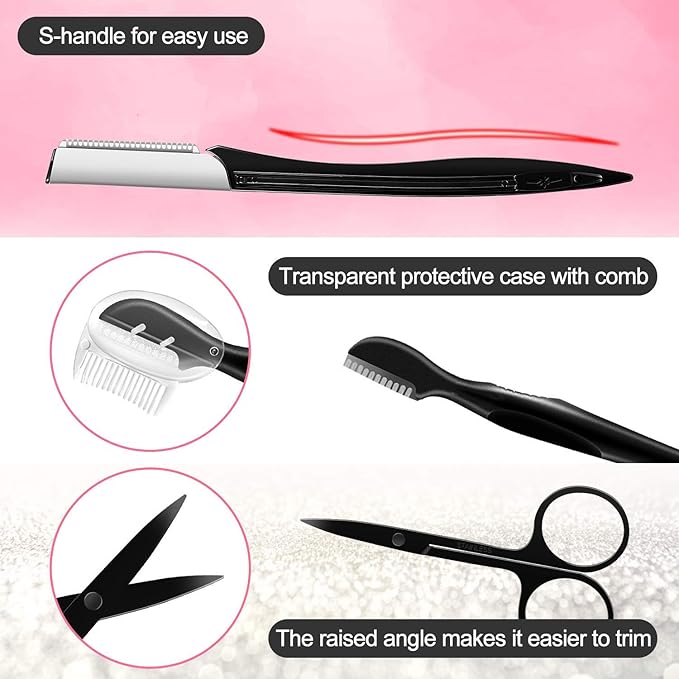 Eyebrow Kit, Multipurpose Exfoliating Dermaplaning Tool Face kits for Women Girl, Eyebrow Grooming Set (9 in 1)