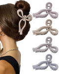 4 PCS Bow Hair Clips for Women Bow Claw Clip 5" Extra Large Hair Claw Clips for Thick and Long Hair Cute Bows Big Clip