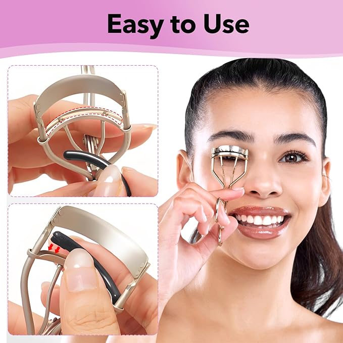 100PCS Eyelash Curler Refills, Compatible with Tweezerman (Black)