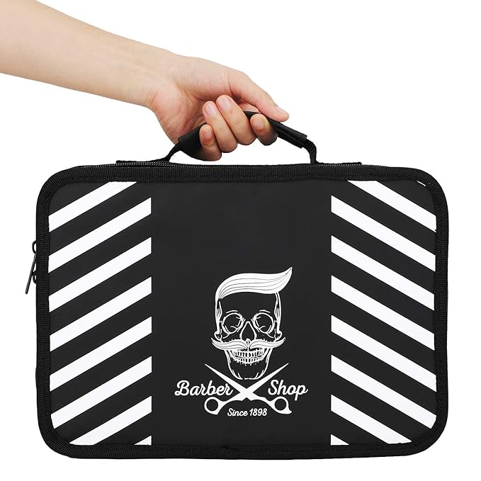 Segbeauty Barber Carrying Case, 11.8 x 8.5in Hair Styling Travel Tool Bag, Professional Salon Hair Cutting Grooming Kit Storage Organizer for Clippers, Scissors, Barber Supplies