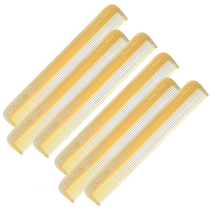 Giorgio G35 Handmade Fine Tooth Comb for Men, Mustache and Beard Comb for Everyday Grooming or Styling Hair, Saw Cut Travel Combs (4.6")