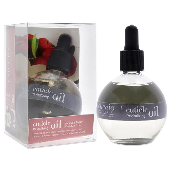 Cuccio Naturale Vanilla & Berry Revitalizing Cuticle Oil, Lightweight Fast-Absorbing Hydrating Nail & Cuticle Conditioner, Cold-Pressed Oils + Vitamin E, 2.30 Fl Oz